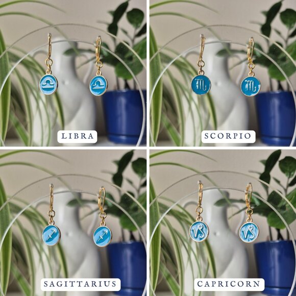 Dainty Astrology Sign Earrings | All Zodiac Signs - Picture 10 of 11
